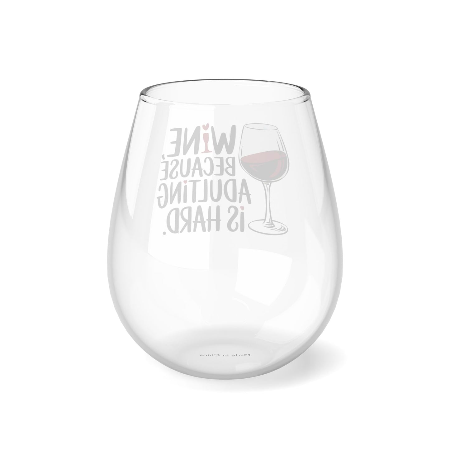 Adulting Stemless Wine Glass, 11.75oz