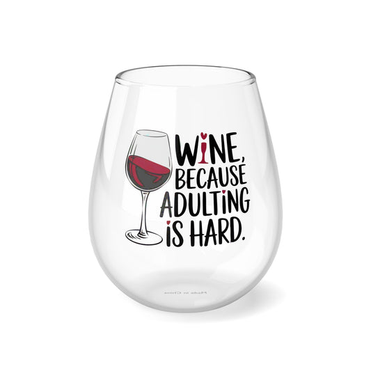 Adulting Stemless Wine Glass, 11.75oz